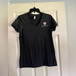 Cherry republic v-neck tee t-shirt women’s juniors gray shirt top Michigan MI